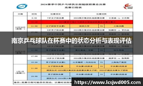 南京乒乓球队在杯赛中的状态分析与表现评估